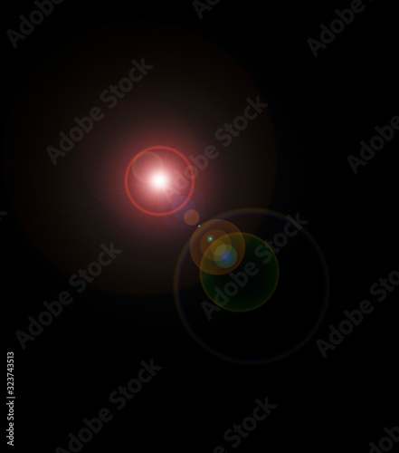  sun flare on a black background