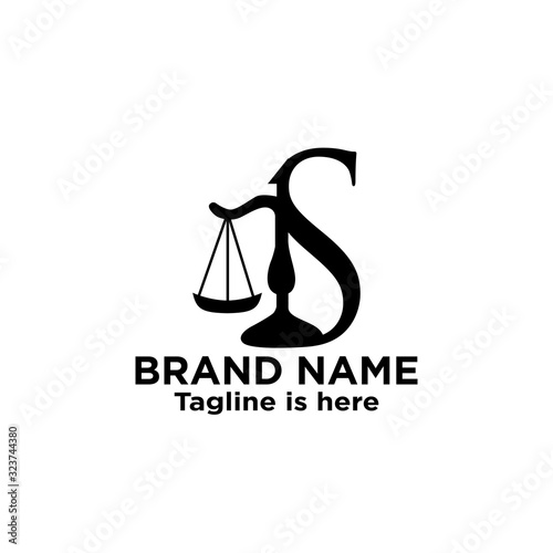 logo letter s with icon firm vector design