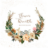 rustic flowers wreath watercolor