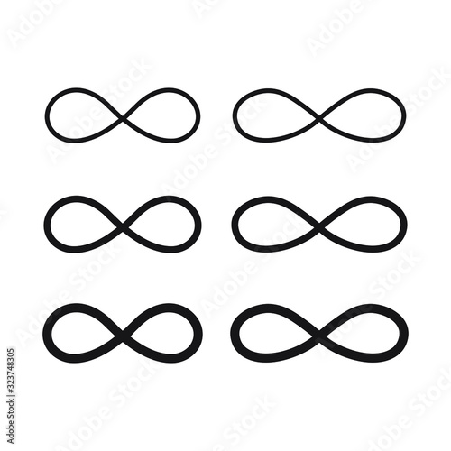 Hand drawn infinity symbol, sign doodle icon.