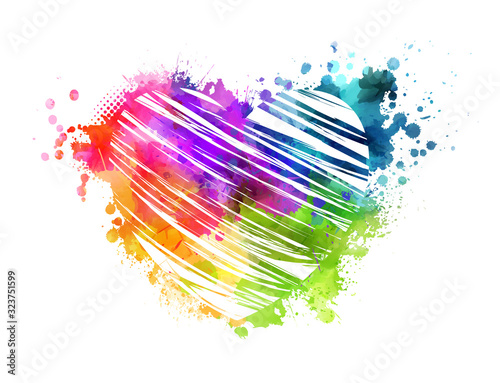 Grunge watercolor heart
