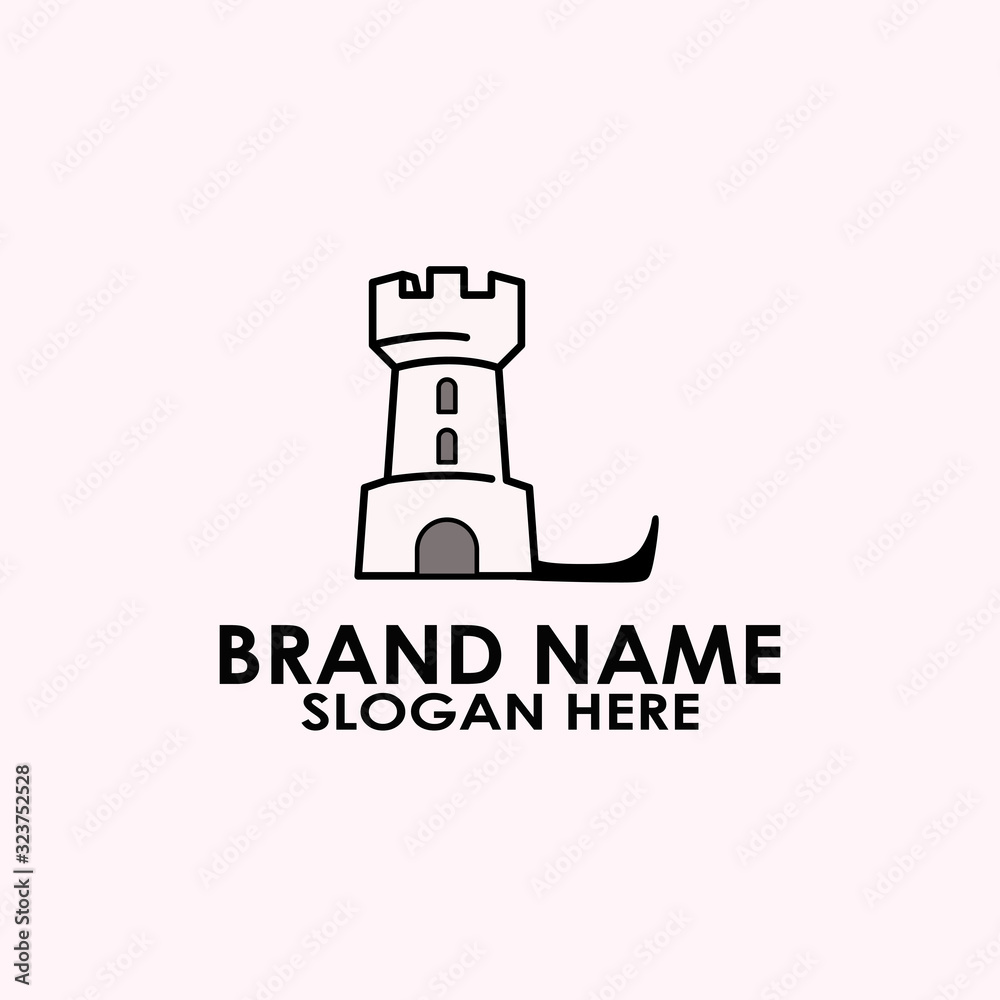logo letter l with icon castle vector design logo letter l with icon castle vector design