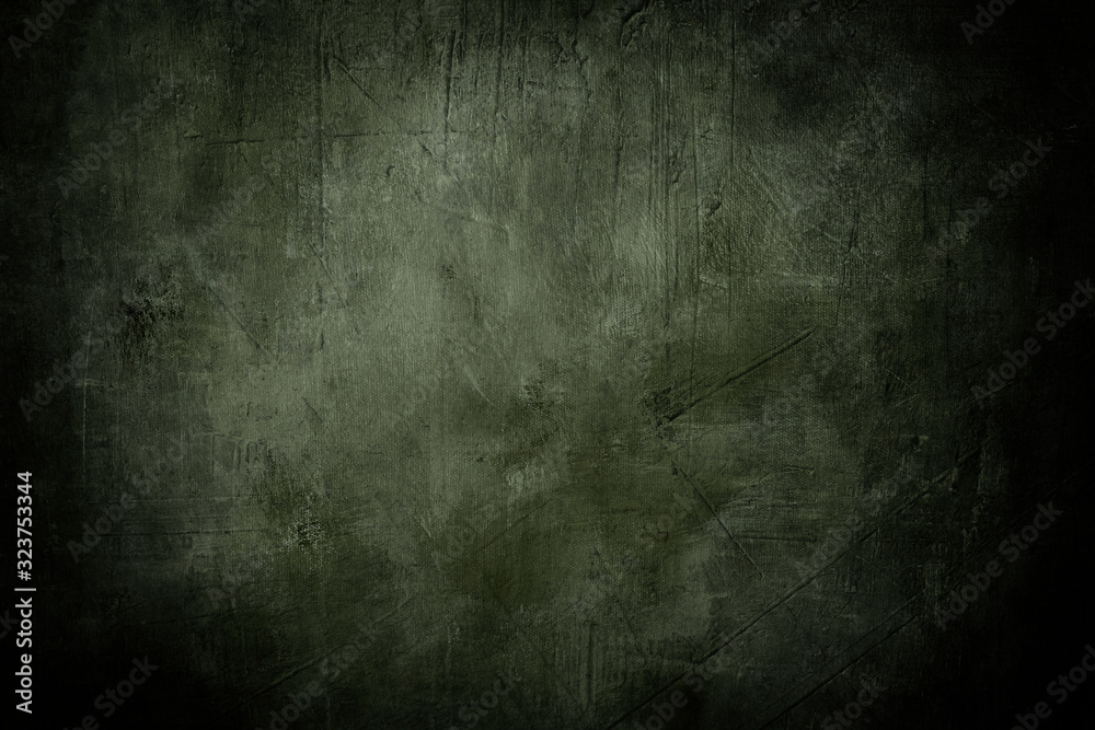 grunge green background or texture with dark vignette borders