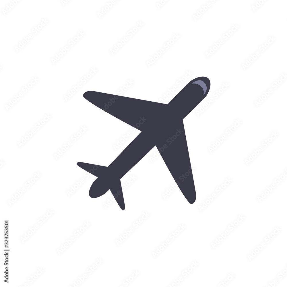Isolated airplane fill style icon vector design Isolated airplane fill style icon vector design