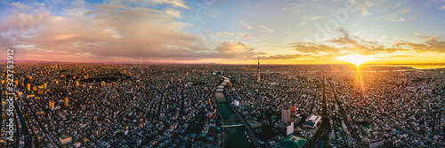 Aerial shot of Tokyo city, Japan