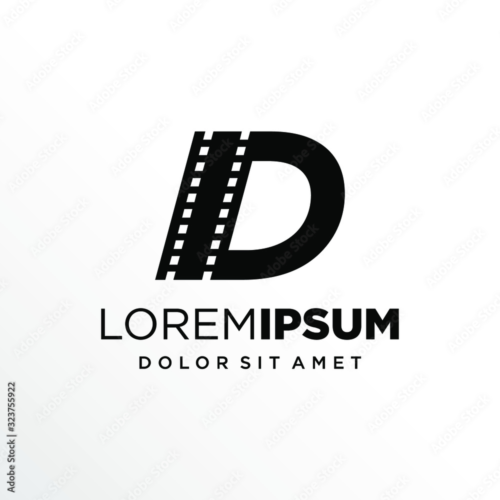 Initial Letter D with Filmstrip Logo Design
