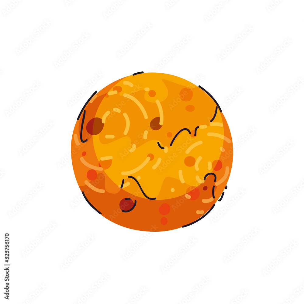 Isolated mercury planet line and fill style icon vector design Isolated mercury planet line and fill style icon vector design