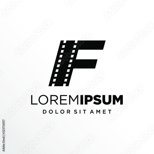 Initial Letter F with Filmstrip Logo Design
