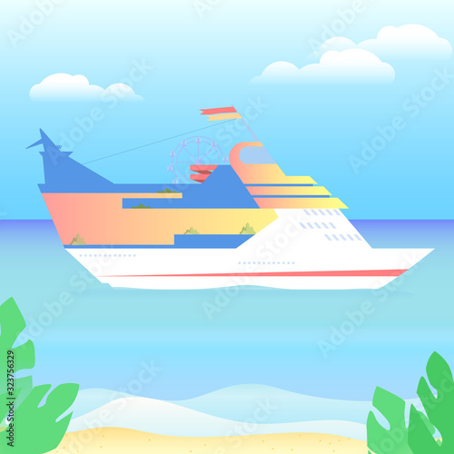 large luxurious passenger ship vacation leisure travel morning