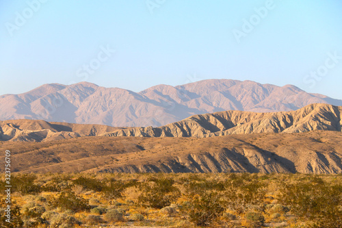 arid dry desert mountains shadows