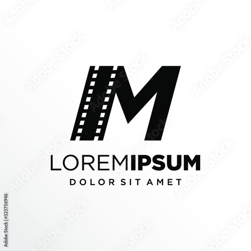 Initial Letter M with Filmstrip Logo Design
