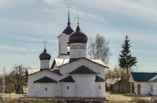 Russian architecture. St. Nicholas Church (1542) on the River Velikaya. Russia, Pskov Oblast, Ostrov