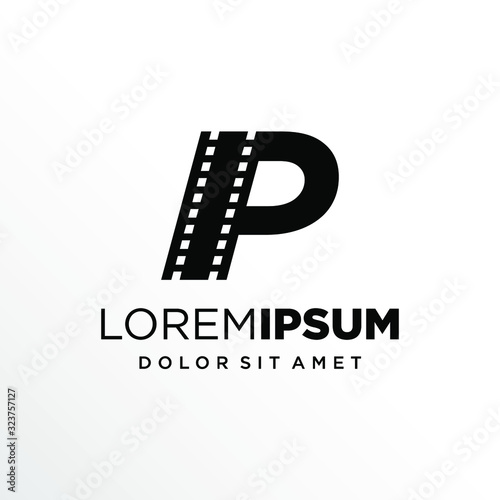 Initial Letter P with Filmstrip Logo Design