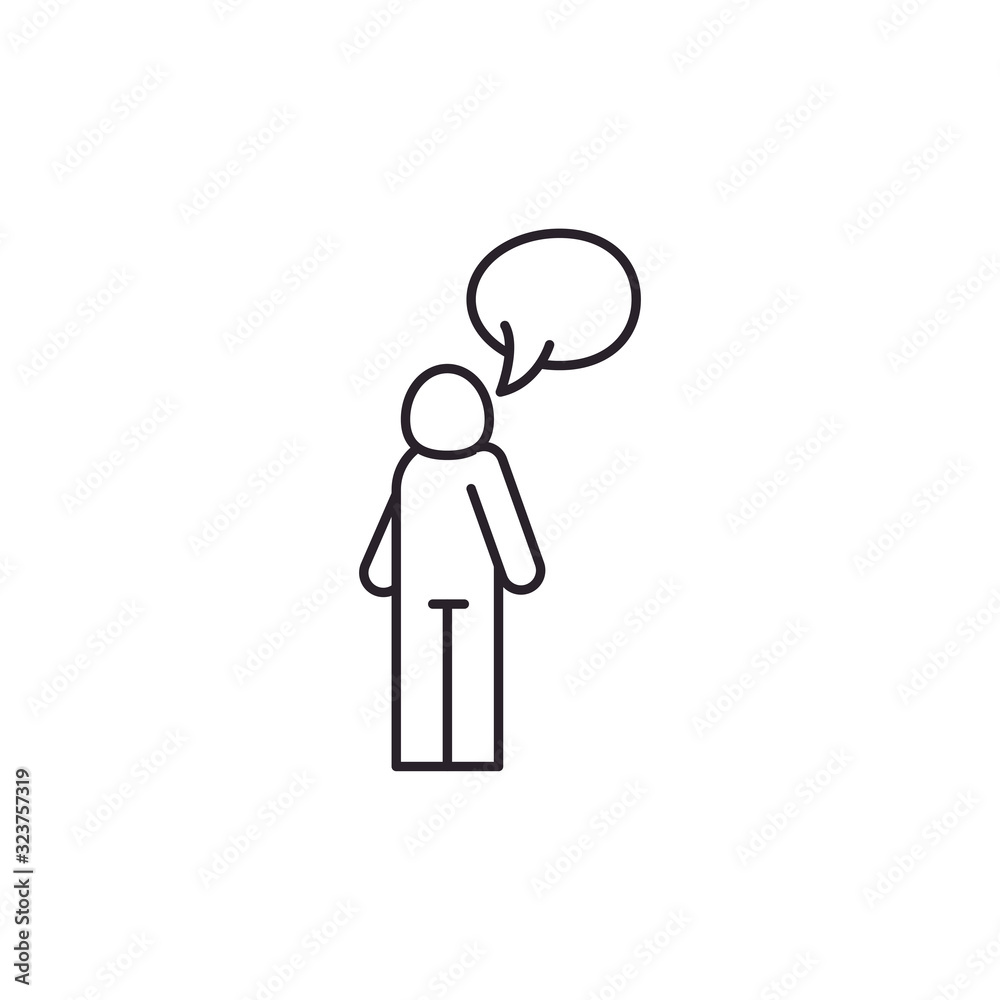 Isolated avatar with bubble line style icon vector design Isolated avatar with bubble line style icon vector design