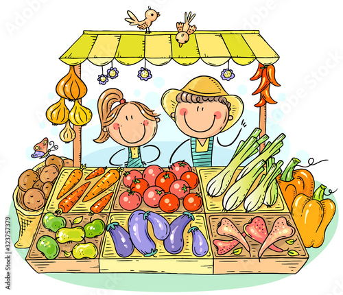 Farmers selling organic vegetables at the market