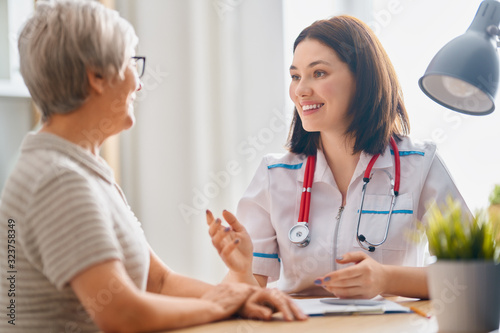 Female patient listening to doctor