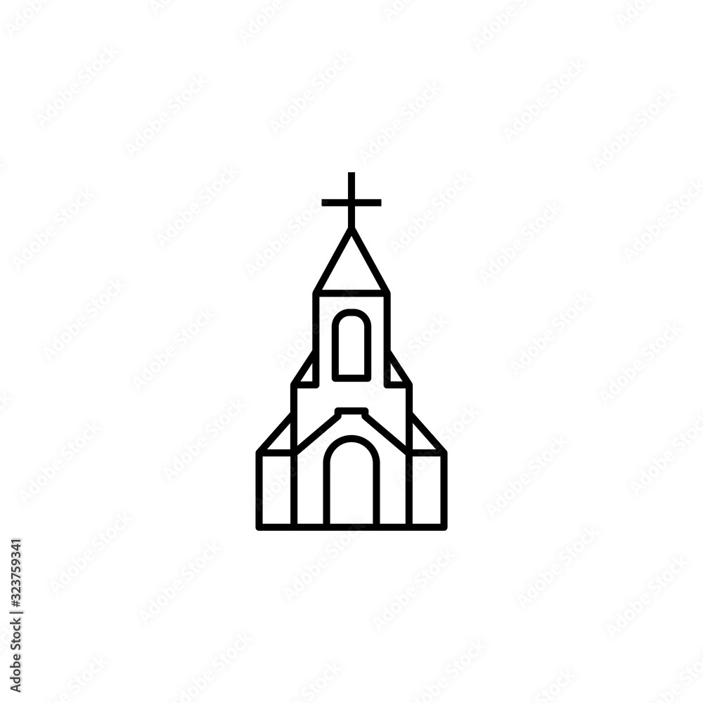 church line illustration icon on white background