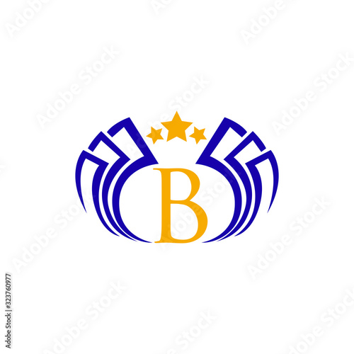 logo letter b with icon payroll vector design