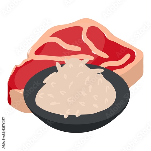 Restaurant food icon. Isometric illustration of restaurant food vector icon for web