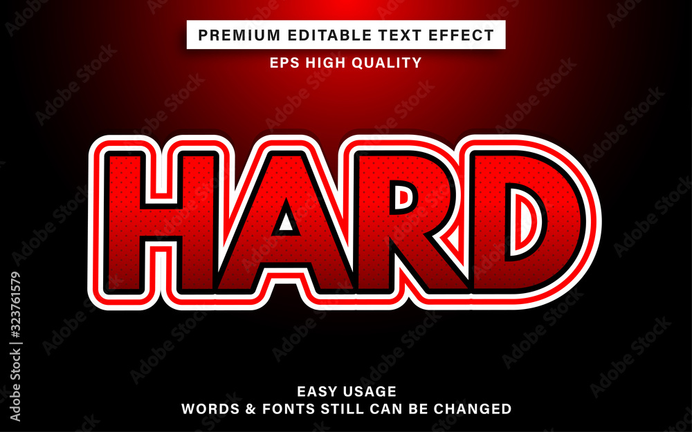 Hard text effect
