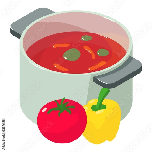 Vegetable food icon. Isometric illustration of vegetable food vector icon for web