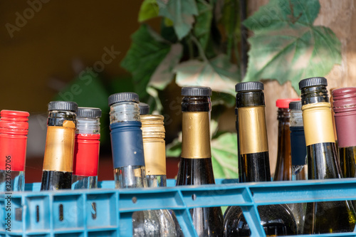 crate of wine bottles 