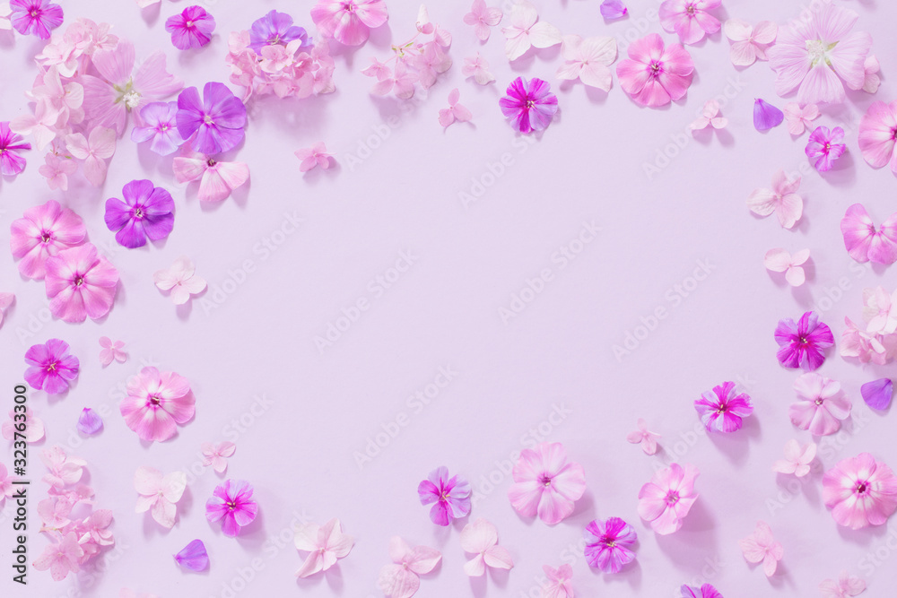 summer flowers on paper background