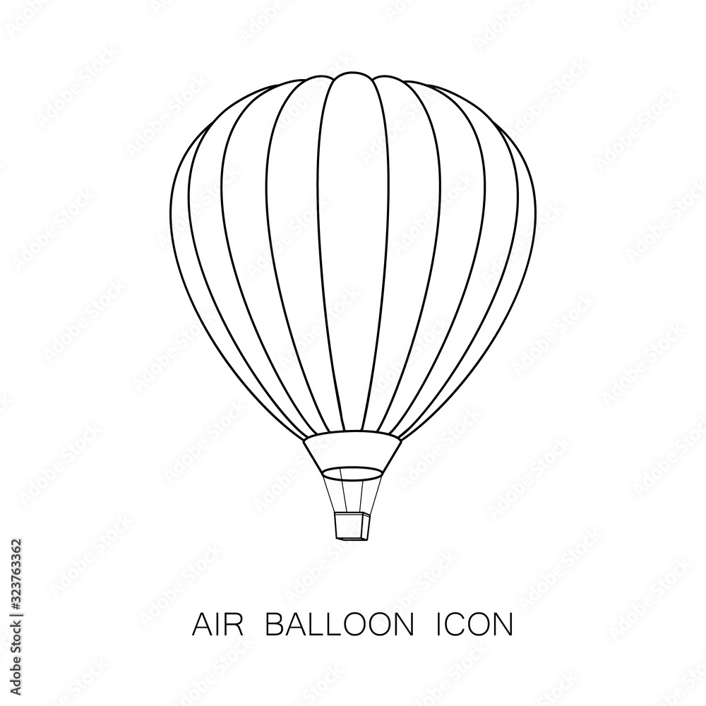 Obraz premium Air Balloon Simple Icon isolated on White
