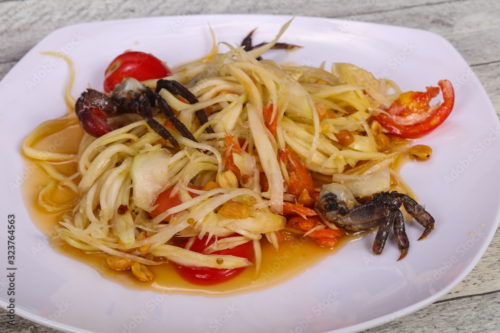 Green mango salad with seafood
