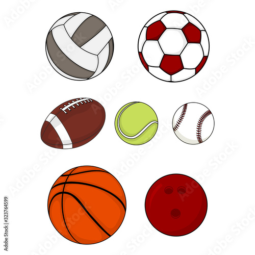 Set of sport ball equipment