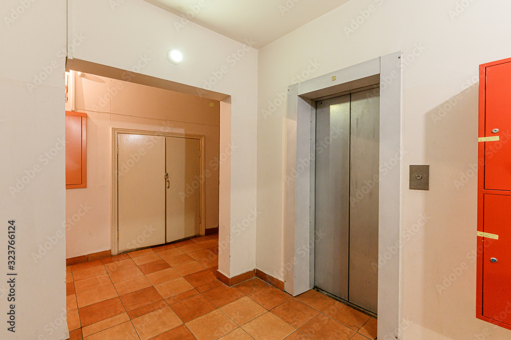 Russia, Moscow- October 17, 2019: interior room apartment public place, porch. doors, walls, corridors Russia, Moscow- October 17, 2019: interior room apartment public place, porch. doors, walls, corridors