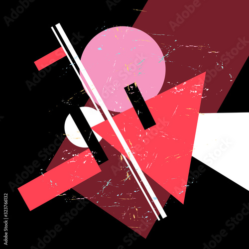 Bright abstract pattern of geometric objects