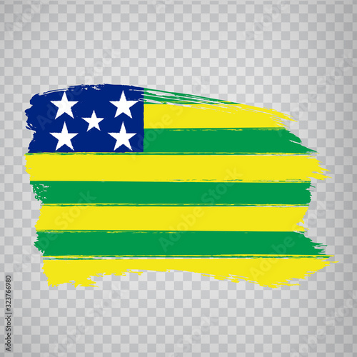 Flag of  Goias from brush strokes. Federal Republic of Brazil. Flag Goias of Brazil on transparent background for your web site design  app  UI. Brazil. EPS10.