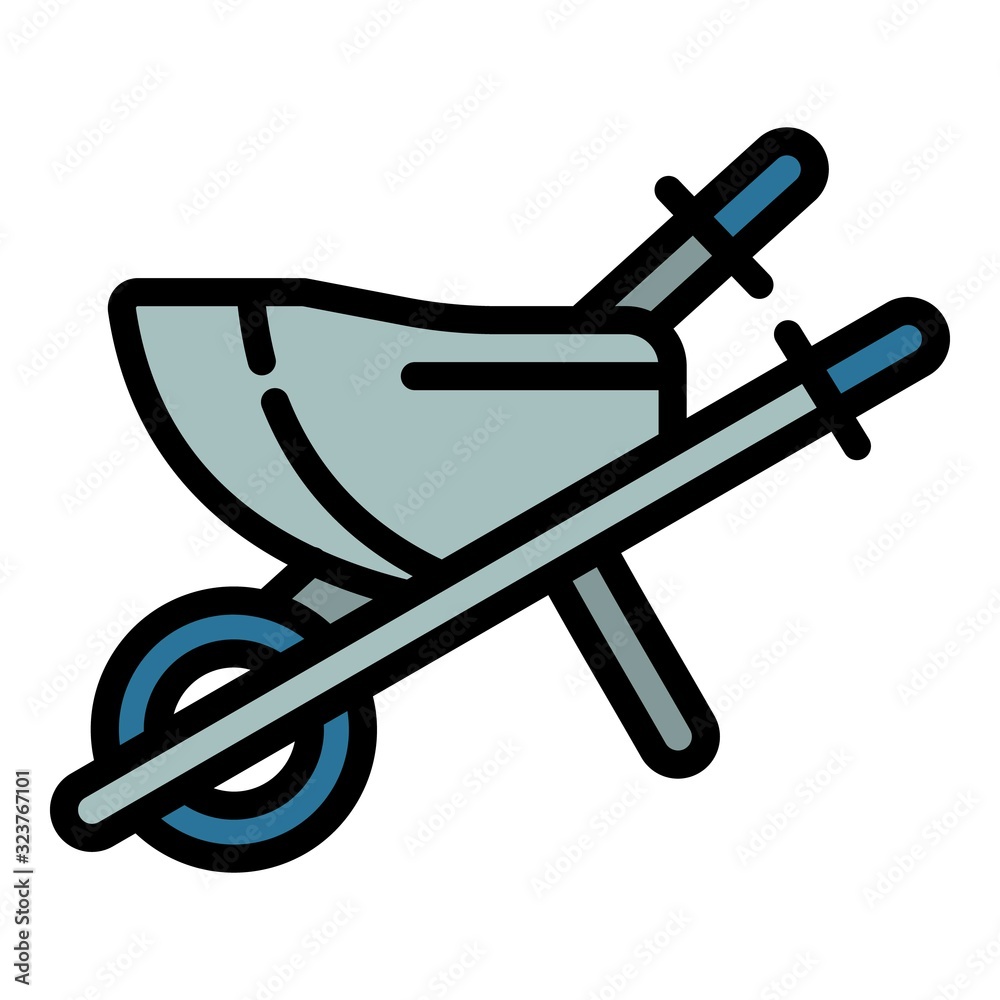 Wheelbarrow icon. Outline wheelbarrow vector icon for web design isolated on white background Wheelbarrow icon. Outline wheelbarrow vector icon for web design isolated on white background