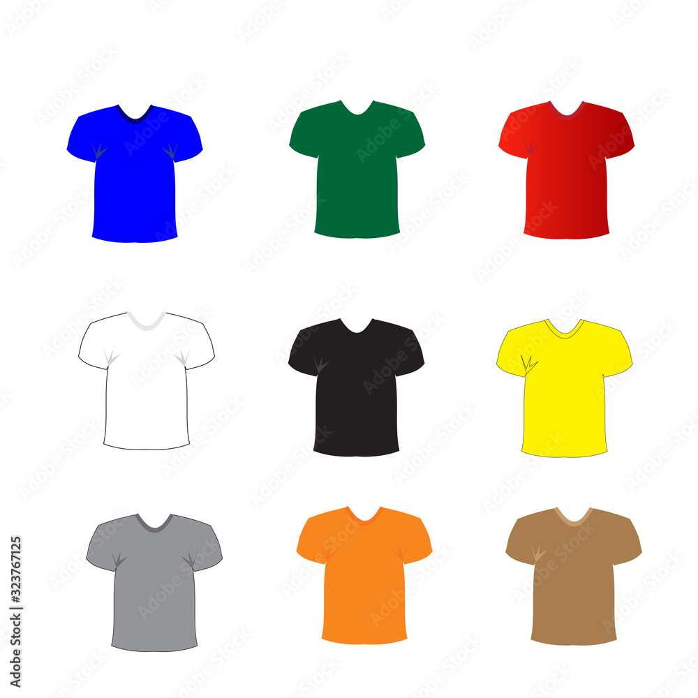 Vector illustration of men t-shirt template, design isolated on white Vector illustration of men t-shirt template, design isolated on white
