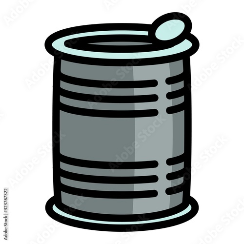 Steel tin can icon. Outline steel tin can vector icon for web design isolated on white background