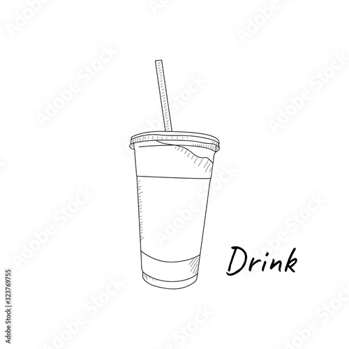 Hand drawn cup drink illustration vector eps 10