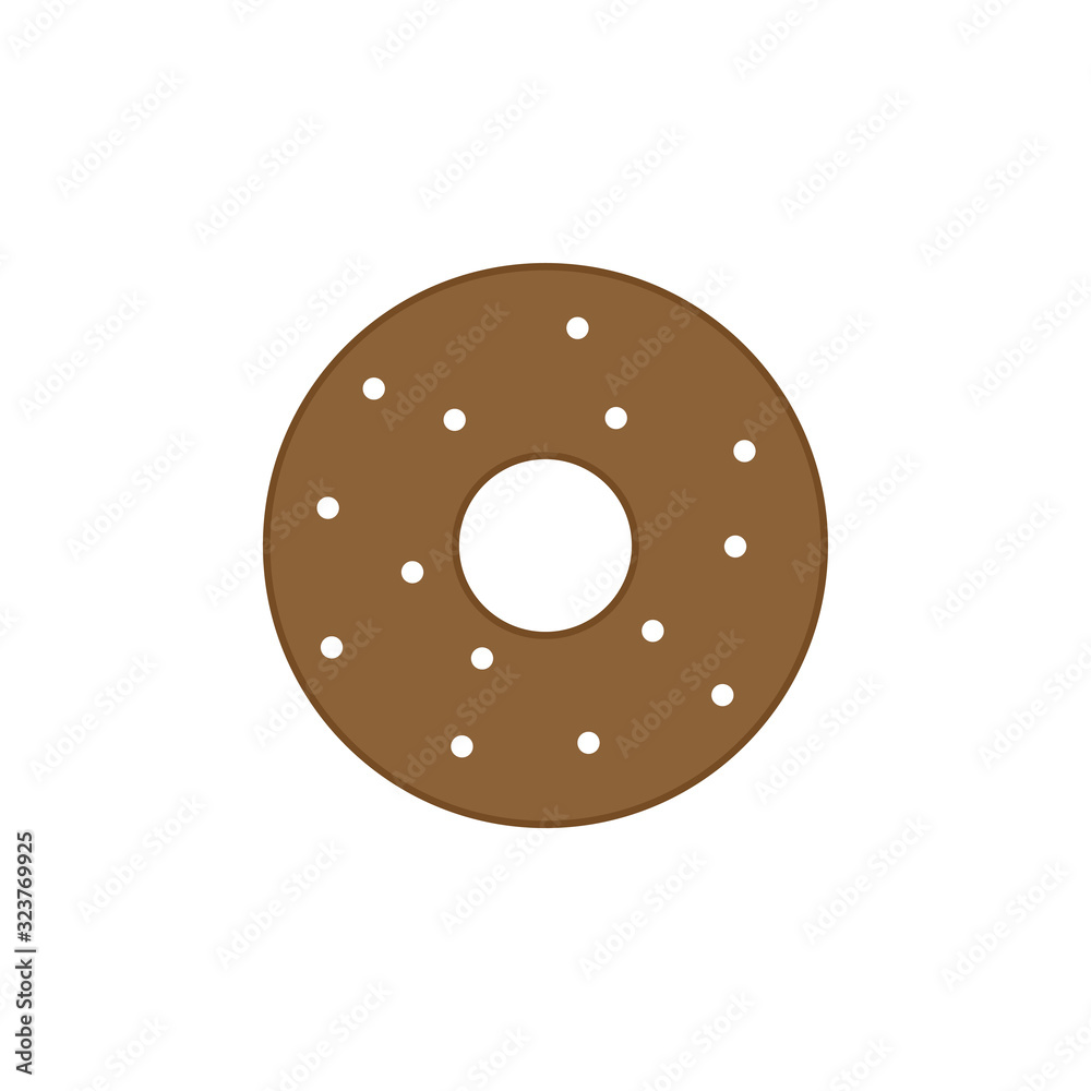 Doughnut flat vector icon isolated on a white background. Doughnut flat vector icon isolated on a white background.