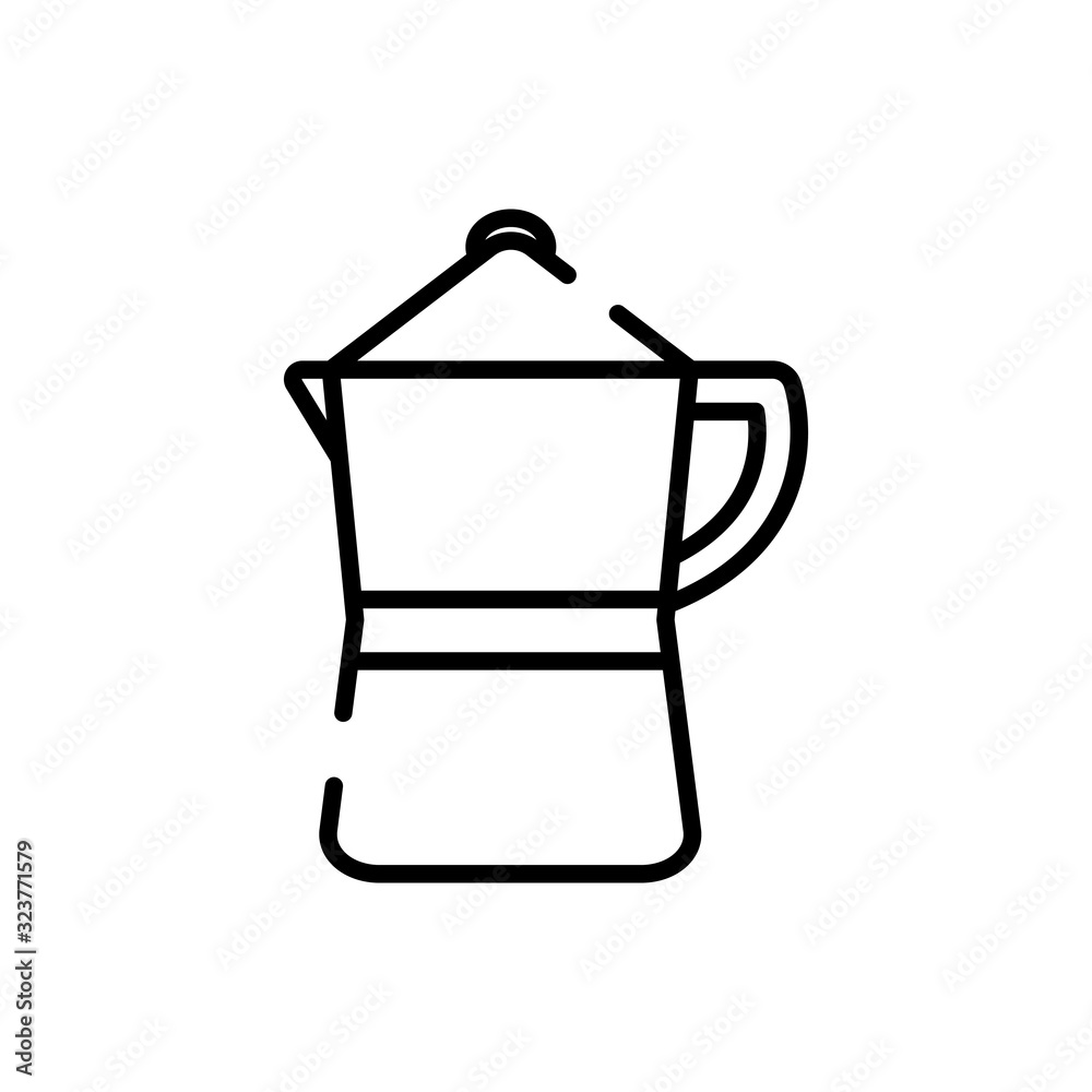 Isolated coffee pot line style icon vector design Isolated coffee pot line style icon vector design