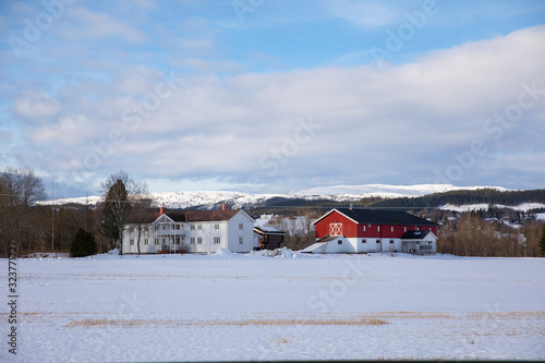 Old farm in Namdal,Winter in trøndelag, Norway