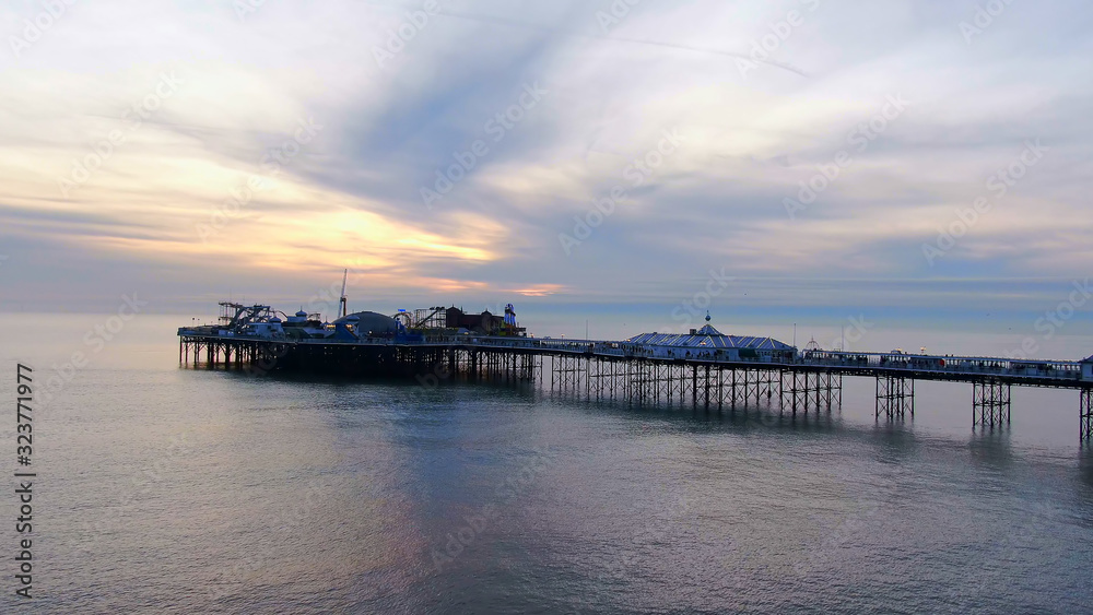 Brighton Pier in England - aerial view -aerial photography