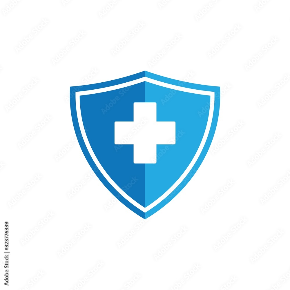 Immune system icon logo design template. Medical cross in the shield. Vector Immune system icon logo design template. Medical cross in the shield. Vector