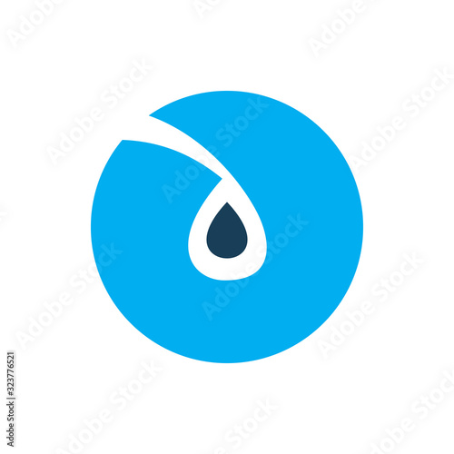 blue color circle water drop logo design