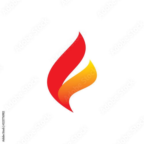 fire flame letter f logo design