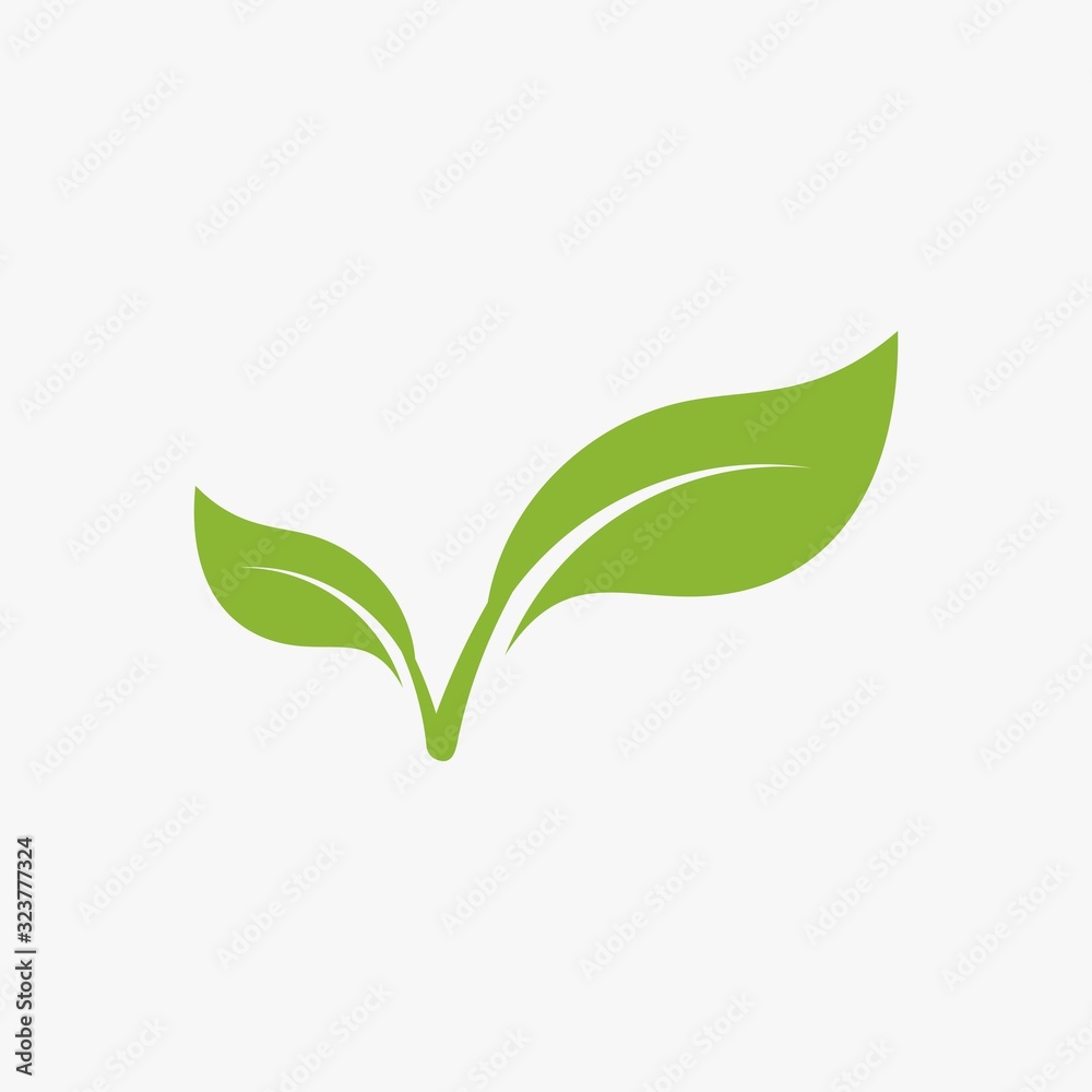 green leaf  vector icon, green leaf ecology nature element vector design on white background
