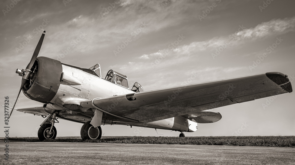 Fototapeta premium historical aircraft after landing