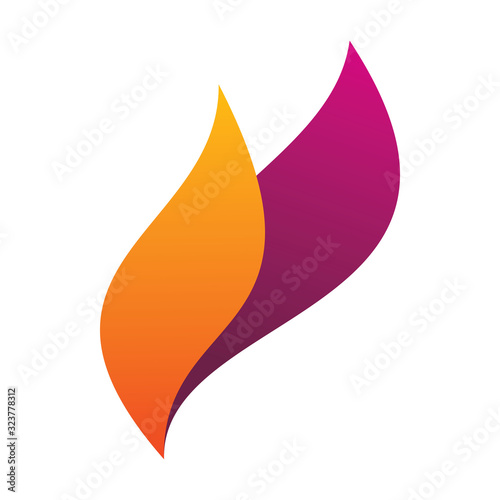 creative color flame nature leaf logo design