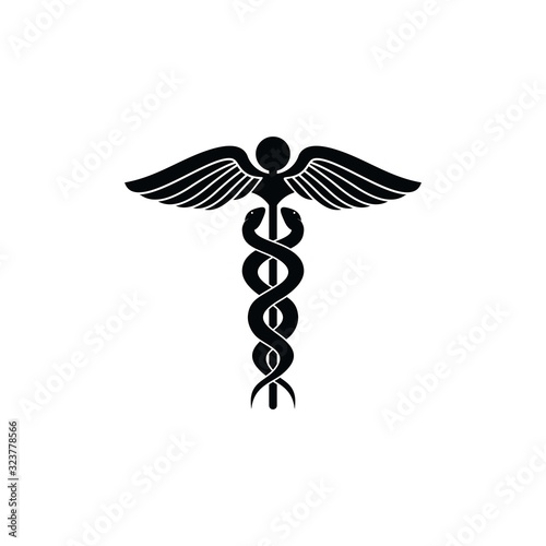 medical caduceus icon symbol, Medical Symbol. Healthy Icon. isolated on white background, vector Illustration