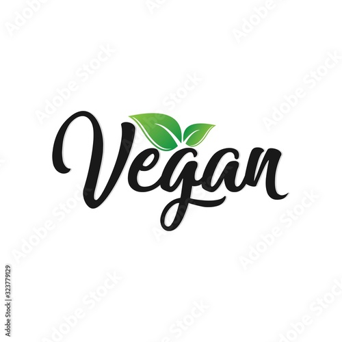 Vegan Vector Lettering Sign Illustration. isolated on white background