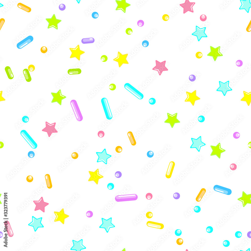 Sprinkle Cupcake Donut Topping. Seamless Pattern Sprinkle Cupcake Donut Topping. Seamless Pattern